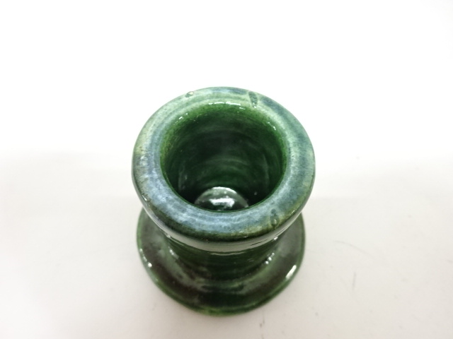  楽焼　吉村楽入造　葵文　蓋置